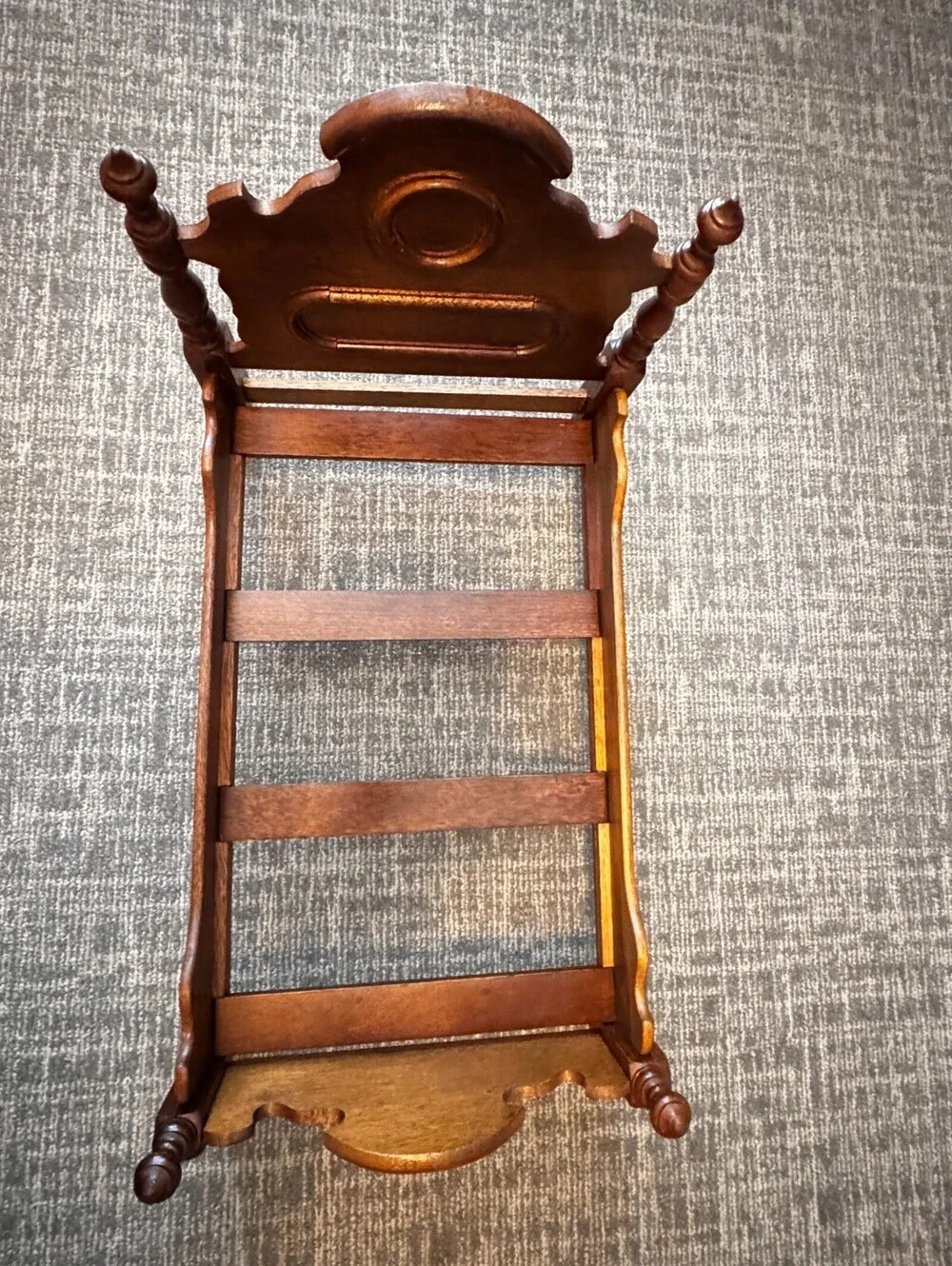 Vintage Artisan Handmade Solid Wood Doll Bed for Dolls Up to 18in. Beautiful.